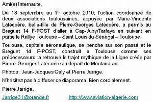 501 2010 RALLYE AERIEN TOULOUSE ST LOUIS DU SENEGAL TOULOUSE